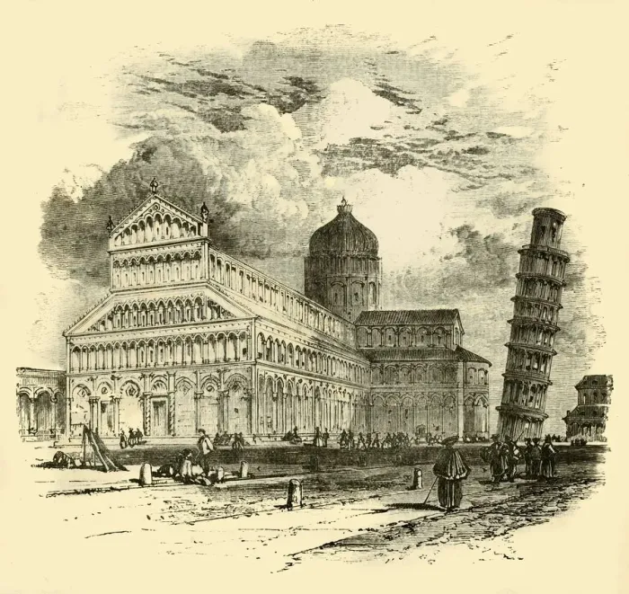 Framed Print : The Cathedral and Leaning Tower, Pisa, 1890. Creator: Unknown Framed Print : The Cathedral and Leaning Tower, Pisa, 1890. Creator: Unknown