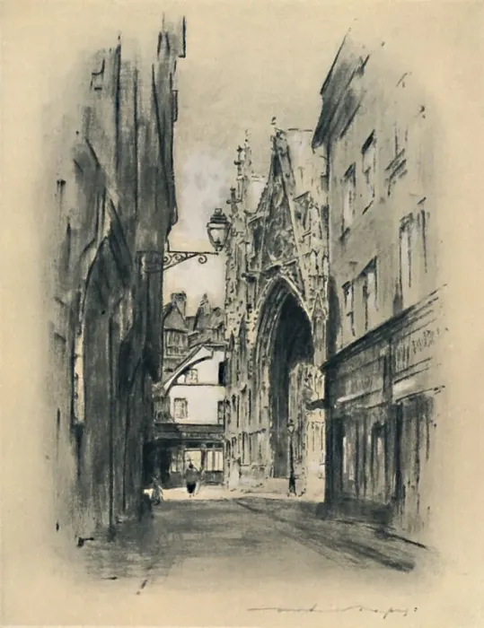 Framed Print : Cathedral at Lillebonne, 1903. Artist: Mortimer L Menpes Framed Print : Cathedral at Lillebonne, 1903. Artist: Mortimer L Menpes