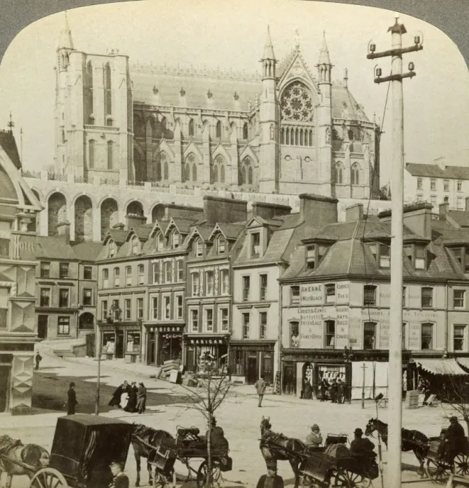 Framed Print : Cathedral and Main Street, Queenstown, Ireland, c late 19th century. Artist: Underwood & Underwood Framed Print : Cathedral and Main Street, Queenstown, Ireland, c late 19th century. Artist: Underwood & Underwood