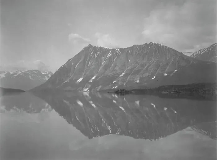 Framed Print : Cathedral Mountain and Lake Atlin, between c1900 and 1927. Creator: Unknown Framed Print : Cathedral Mountain and Lake Atlin, between c1900 and 1927. Creator: Unknown