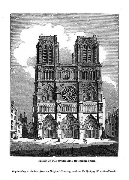 Front of the Cathedral of Notre Dame, 1843. Artist: J Jackson