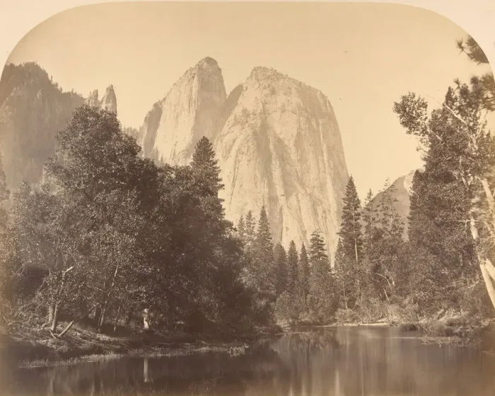 Framed Print : Cathedral Rock, River View, 1861. Creator: Carleton Emmons Watkins Framed Print : Cathedral Rock, River View, 1861. Creator: Carleton Emmons Watkins
