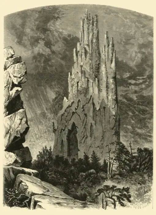 Framed Print : Cathedral Rock - Side-view, 1872. Creator: William Ludwell Sheppard Framed Print : Cathedral Rock - Side-view, 1872. Creator: William Ludwell Sheppard