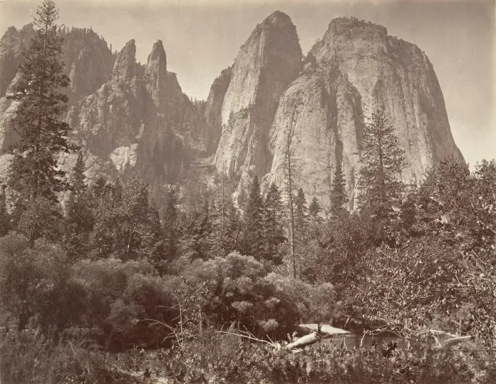 Framed Print : Cathedral Rocks and Spires, ca. 1872, printed ca. 1876. Creator: Attributed to Carleton E Framed Print : Cathedral Rocks and Spires, ca. 1872, printed ca. 1876. Creator: Attributed to Carleton E