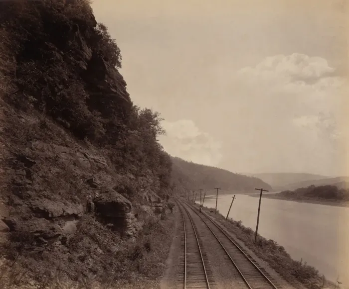 Framed Print : Cathedral Rocks, Susquehanna Near Meshoppen, c. 1895. Creator: William H Rau Framed Print : Cathedral Rocks, Susquehanna Near Meshoppen, c. 1895. Creator: William H Rau