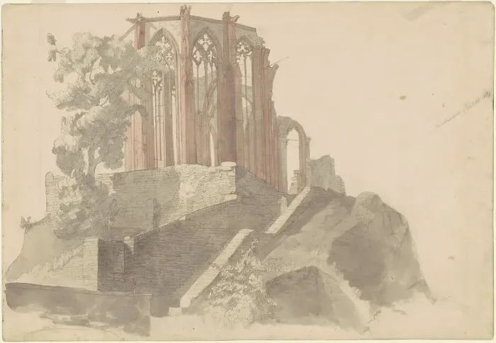 Framed Print : Cathedral Ruins, Bacharach, 1841. Creator: Emanuel Gottlieb Leutze Framed Print : Cathedral Ruins, Bacharach, 1841. Creator: Emanuel Gottlieb Leutze