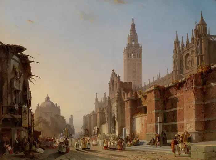 Framed Print : The Cathedral of Seville, 1843. Creator: Francois Antoine Bossuet Framed Print : The Cathedral of Seville, 1843. Creator: Francois Antoine Bossuet