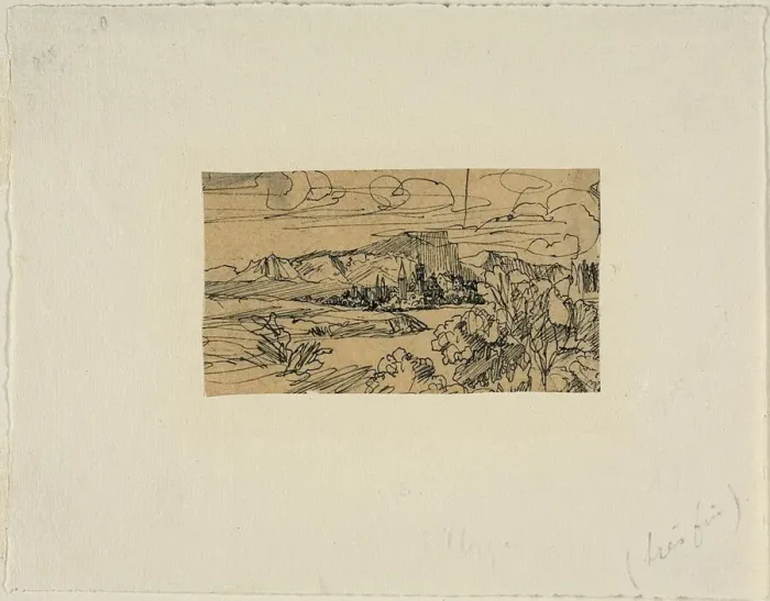 Framed Print : Cathedral and Village on a Lake, n. d. Creator: Rodolphe Bresdin Framed Print : Cathedral and Village on a Lake, n. d. Creator: Rodolphe Bresdin