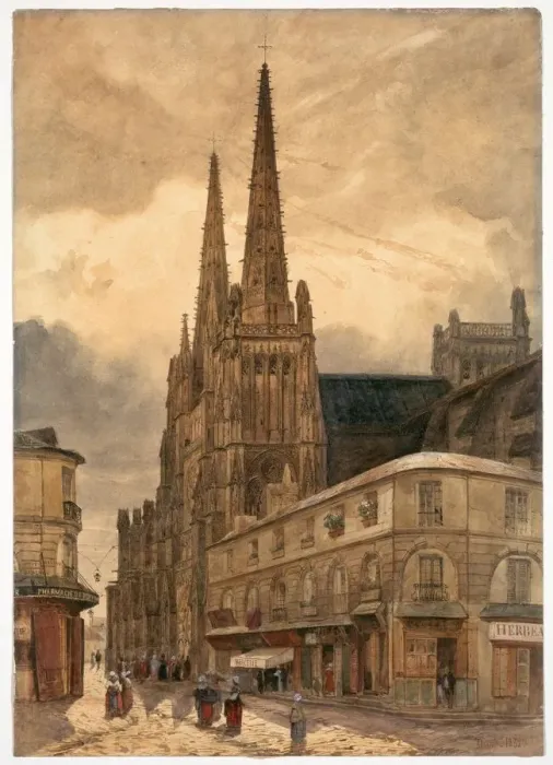 Framed Print : Cathedrale Sainte-Andre de Bordeaux, 1832. Creator: Adrien Dauzats (French, 1804-1868) Framed Print : Cathedrale Sainte-Andre de Bordeaux, 1832. Creator: Adrien Dauzats (French, 1804-1868)