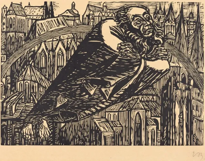 Framed Print : The Cathedrals, 1920. Creator: Ernst Barlach Framed Print : The Cathedrals, 1920. Creator: Ernst Barlach
