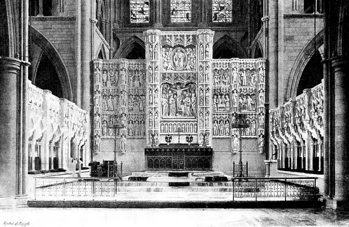 Framed Print : The Cathedrals of Great Britain: Truro Cathedral - the Reredos, 1895. Creator: Francis Frith & Co Framed Print : The Cathedrals of Great Britain: Truro Cathedral - the Reredos, 1895. Creator: Francis Frith & Co