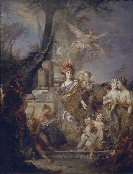 Catherine II as Minerva in the Circle of the Muses. Artist: Torelli, Stefano (1712-1784)