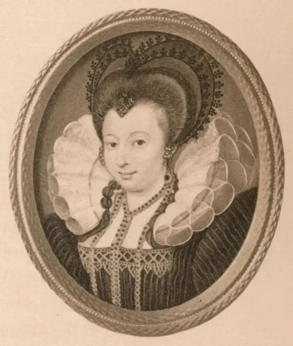 Framed Print : Catherine Knevett, Countess of Suffolk, c16th century (1904). Artist: Nicholas Hilliard Framed Print : Catherine Knevett, Countess of Suffolk, c16th century (1904). Artist: Nicholas Hilliard