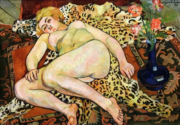 Framed Print : Catherine nue allongee sur une peau de panthere, 1923. Creator: Valadon, Suzanne (1865-1938) Framed Print : Catherine nue allongee sur une peau de panthere, 1923. Creator: Valadon, Suzanne (1865-1938)