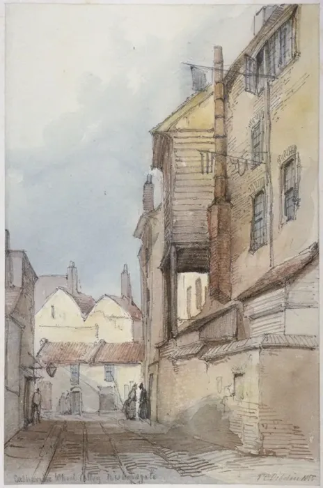 Framed Print : Catherine Wheel Alley, City of London, 1855. Artist Framed Print : Catherine Wheel Alley, City of London, 1855. Artist