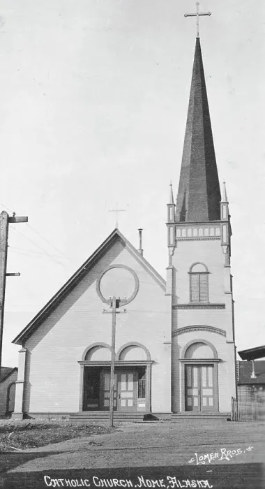 Framed Print : Catholic church, between c1900 and c1930. Creator: Lomen Brothers Framed Print : Catholic church, between c1900 and c1930. Creator: Lomen Brothers