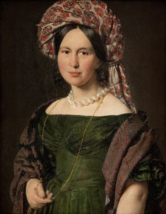 Framed Print : Cathrine Jensen, née Lorenzen, the Artist's Wife Wearing a Turban, 1842-1844. Creator: Christian Albrecht Jensen Framed Print : Cathrine Jensen, née Lorenzen, the Artist's Wife Wearing a Turban, 1842-1844. Creator: Christian Albrecht Jensen