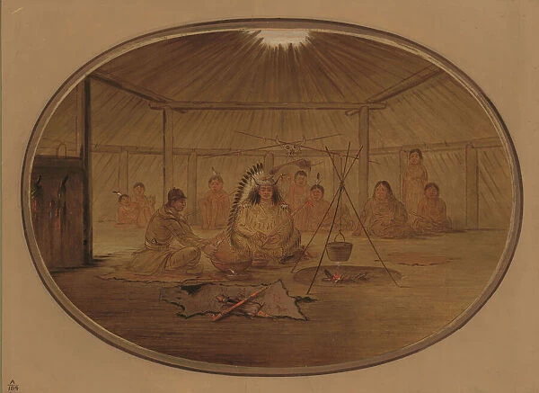 Catlin Feasted by the Mandan Chief, 1861  /  1869. Creator: George Catlin