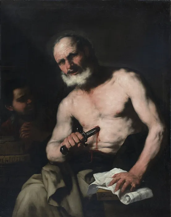Framed Print : Cato Uticensis. Creator: Giordano, Luca (1632-1705) Framed Print : Cato Uticensis. Creator: Giordano, Luca (1632-1705)