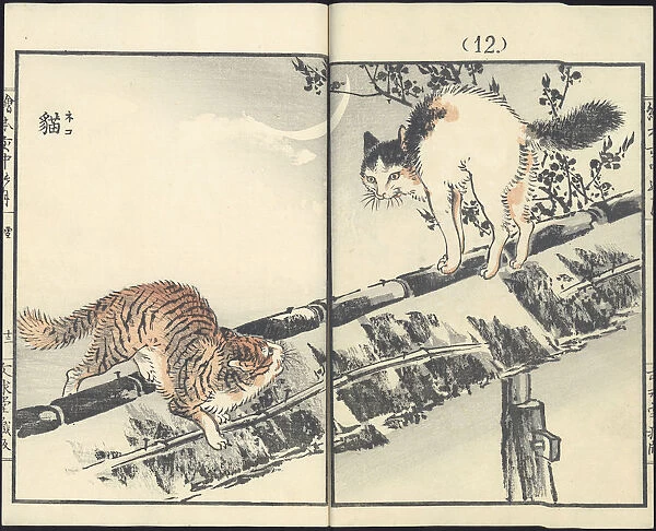 Cats. From the series Inakanotsuki, 1889
