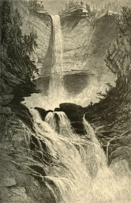 Framed Print : Catskill Falls, 1874. Creator: W. J. Linton Framed Print : Catskill Falls, 1874. Creator: W. J. Linton