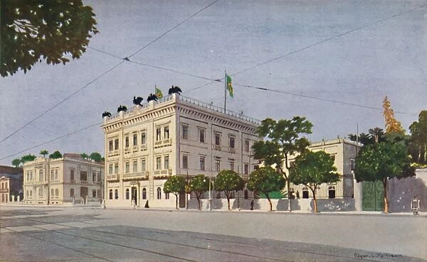 Cattete Palace - The Official Residence of the President of Brazil, 1914. Artist: Edgar L Pattison