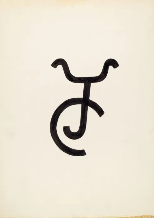 Framed Print : Cattle Brand, c. 1936. Creator: J. Henry Marley Framed Print : Cattle Brand, c. 1936. Creator: J. Henry Marley