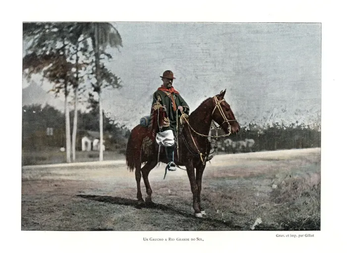 Framed Print : Cattle herder, Rio Grande do Sul, Brazil, 19th century. Artist: Gillot Framed Print : Cattle herder, Rio Grande do Sul, Brazil, 19th century. Artist: Gillot