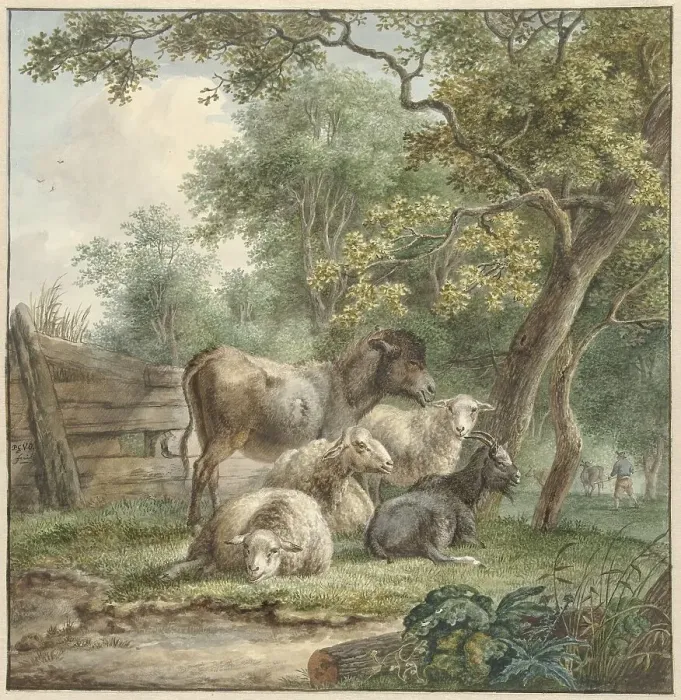 Framed Print : Cattle in an Orchard, c.1790-c.1815. Creator: Pieter Gerardus van Os Framed Print : Cattle in an Orchard, c.1790-c.1815. Creator: Pieter Gerardus van Os