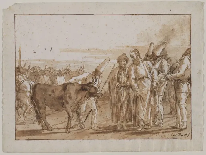 Framed Print : The Cattle Vendor, 1790s. Creator: Giovanni Domenico Tiepolo (Italian, 1727-1804) Framed Print : The Cattle Vendor, 1790s. Creator: Giovanni Domenico Tiepolo (Italian, 1727-1804)