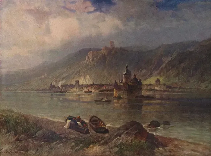 Framed Print : Caub, Gutenfels and Pfalz, (Gutenfels Castle), 1923. Creator: Nikolai of Astudin Framed Print : Caub, Gutenfels and Pfalz, (Gutenfels Castle), 1923. Creator: Nikolai of Astudin