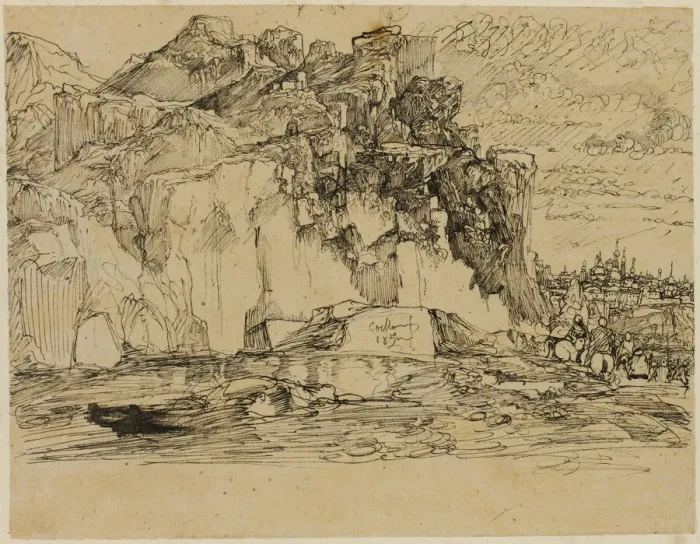 Framed Print : Caucasian Landscape, 1850 / 1859. Creator: Rodolphe Bresdin Framed Print : Caucasian Landscape, 1850 / 1859. Creator: Rodolphe Bresdin