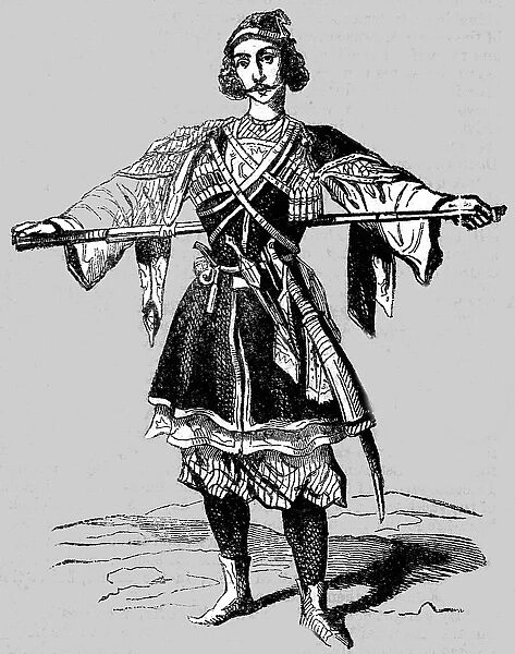 Caucasian Prince in Military costume (Christian), 1854. Creator: Unknown
