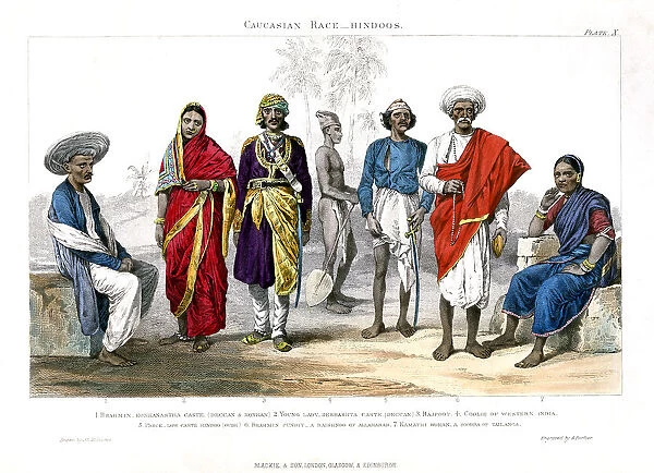 Caucasian Race, Hindus, 1800-1900. Artist: A Portier