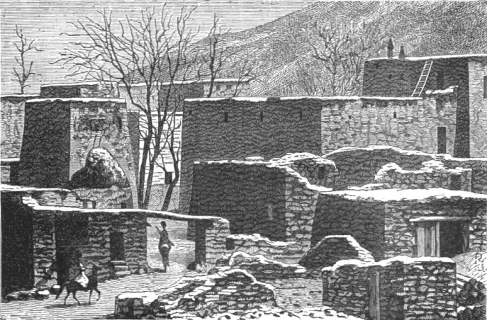 Framed Print : Caucasian village in Winter; The Caucasus, 1875. Creator: Unknown Framed Print : Caucasian village in Winter; The Caucasus, 1875. Creator: Unknown
