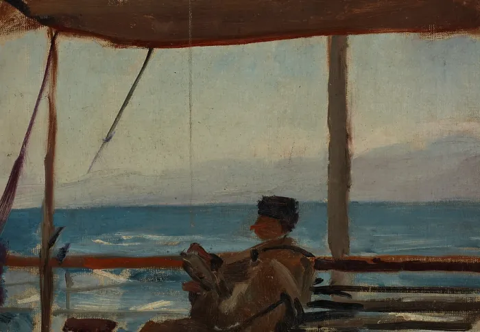Framed Print : The Caucasus (Lobojkow on a Boat), 1892. Creator: Jan Ciaglinski Framed Print : The Caucasus (Lobojkow on a Boat), 1892. Creator: Jan Ciaglinski