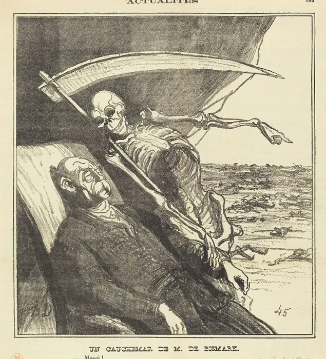 Framed Print : Un cauchemar de M. Bismarck, 1870. Creator: Honore Daumier Framed Print : Un cauchemar de M. Bismarck, 1870. Creator: Honore Daumier