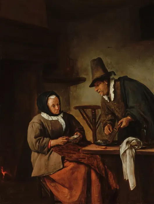 Framed Print : The Caudle Makers, c1650-1679. Creator: Jan Steen Framed Print : The Caudle Makers, c1650-1679. Creator: Jan Steen