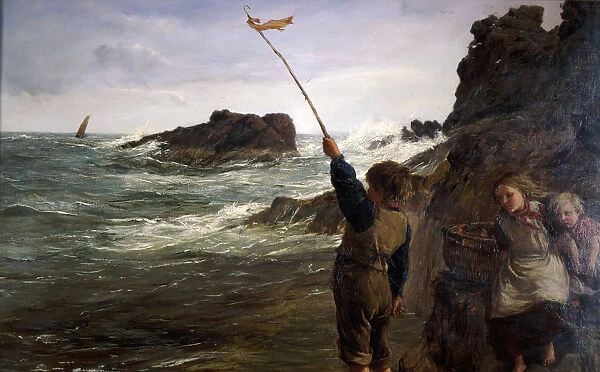 Caught by the Tide, 1869. Artist: James Clarke Hook
