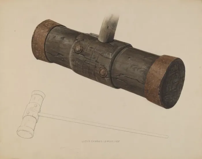 Framed Print : Caulking Hammer, 1937. Creator: Lloyd Charles Lemcke Framed Print : Caulking Hammer, 1937. Creator: Lloyd Charles Lemcke
