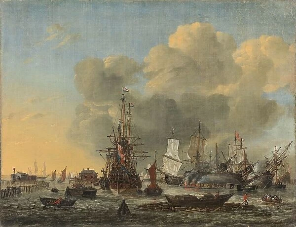 The Caulking of Ships at the Bothuisje on Het IJ in Amsterdam, 1650-1668. Creator: Reinier Zeeman
