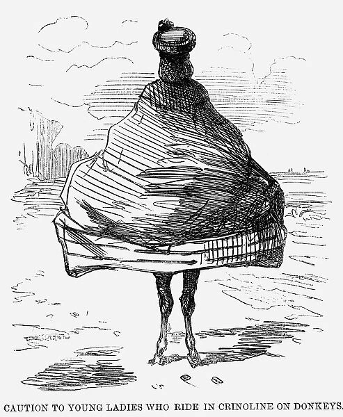 Caution to Young Ladies who ride in Crinoline on Donkeys, 1860