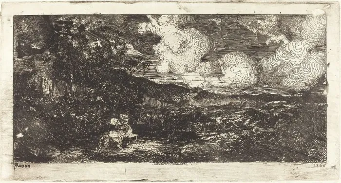 Framed Print : Cavalier Galopant (Galloping Horseman), 1866. Creator: Odilon Redon Framed Print : Cavalier Galopant (Galloping Horseman), 1866. Creator: Odilon Redon