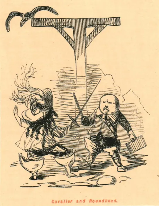 Framed Print : Cavalier and Roundhead, 1897. Creator: John Leech Framed Print : Cavalier and Roundhead, 1897. Creator: John Leech