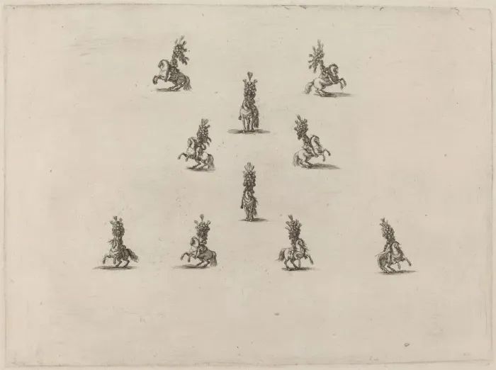 Framed Print : Ten Cavaliers with Large Plumed Helmets, 1652. Creator: Stefano della Bella Framed Print : Ten Cavaliers with Large Plumed Helmets, 1652. Creator: Stefano della Bella