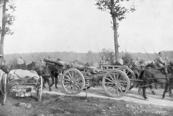 Cavalry and artillery of the French 10th Army, Villers-Cotterets, Aisne, France, 1918