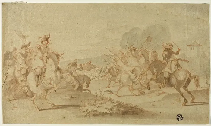Framed Print : Cavalry in Battle, n.d. Creator: Philip Wouverman Framed Print : Cavalry in Battle, n.d. Creator: Philip Wouverman