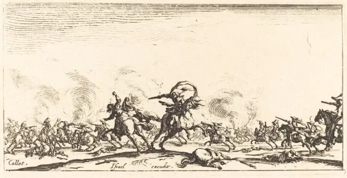 Framed Print : The Cavalry Combat with Pistols, c. 1632 / 1634. Creator: Jacques Callot Framed Print : The Cavalry Combat with Pistols, c. 1632 / 1634. Creator: Jacques Callot