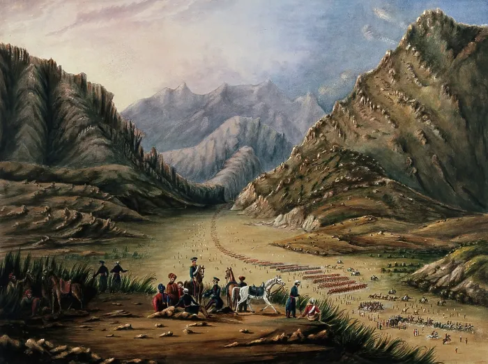 Framed Print : Cavalry drill in the mountains, Afghanistan. Creator: Unknown Framed Print : Cavalry drill in the mountains, Afghanistan. Creator: Unknown