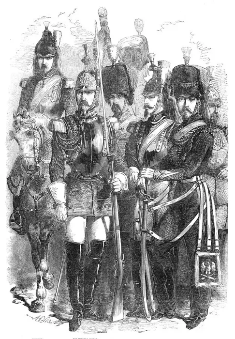 Framed Print : Cavalry of the French Imperial Guard, 1854. Creator: Unknown Framed Print : Cavalry of the French Imperial Guard, 1854. Creator: Unknown